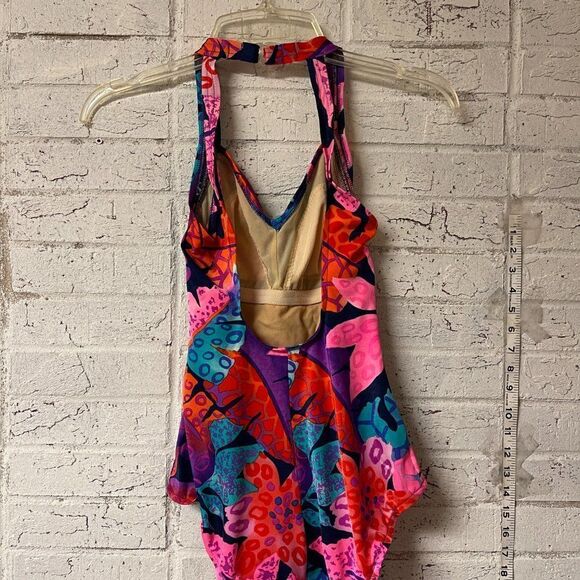 Vintage Maxine of Hollywood One Piece Tropical Resort Swimsuit 12 - Picture 5 of 9